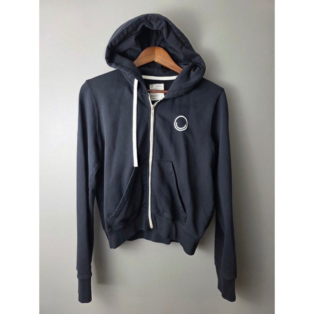 For Days Organic Cotton Zip Up Hoodie Black Large Made in LA Sweatshirt